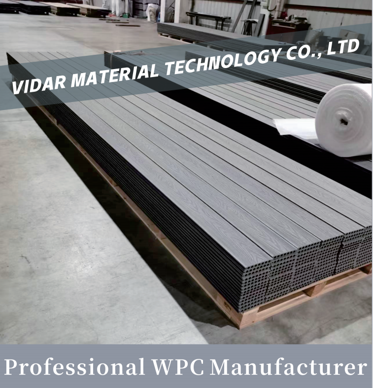 Dunkelgrauer, eleganter WPC-Terrassendielenboden